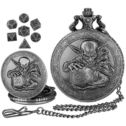DIEACE D&D Goblin Pocket Watch Metal Dice Set