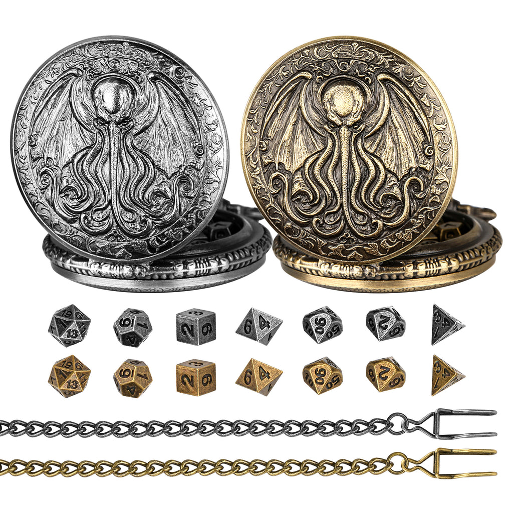 DIEACE COC Great Old One Metal Pocket Watch Dice Set