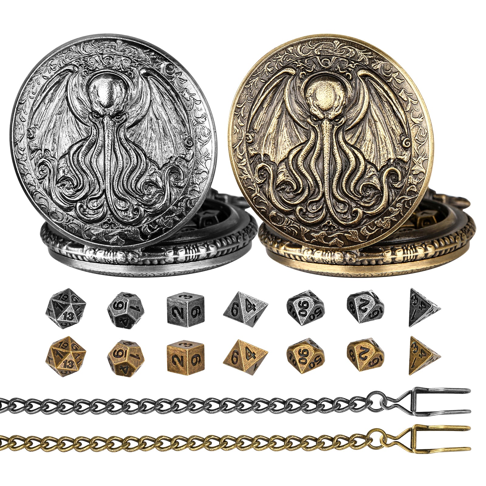 DIEACE COC Great Old One Metal Pocket Watch Dice Set