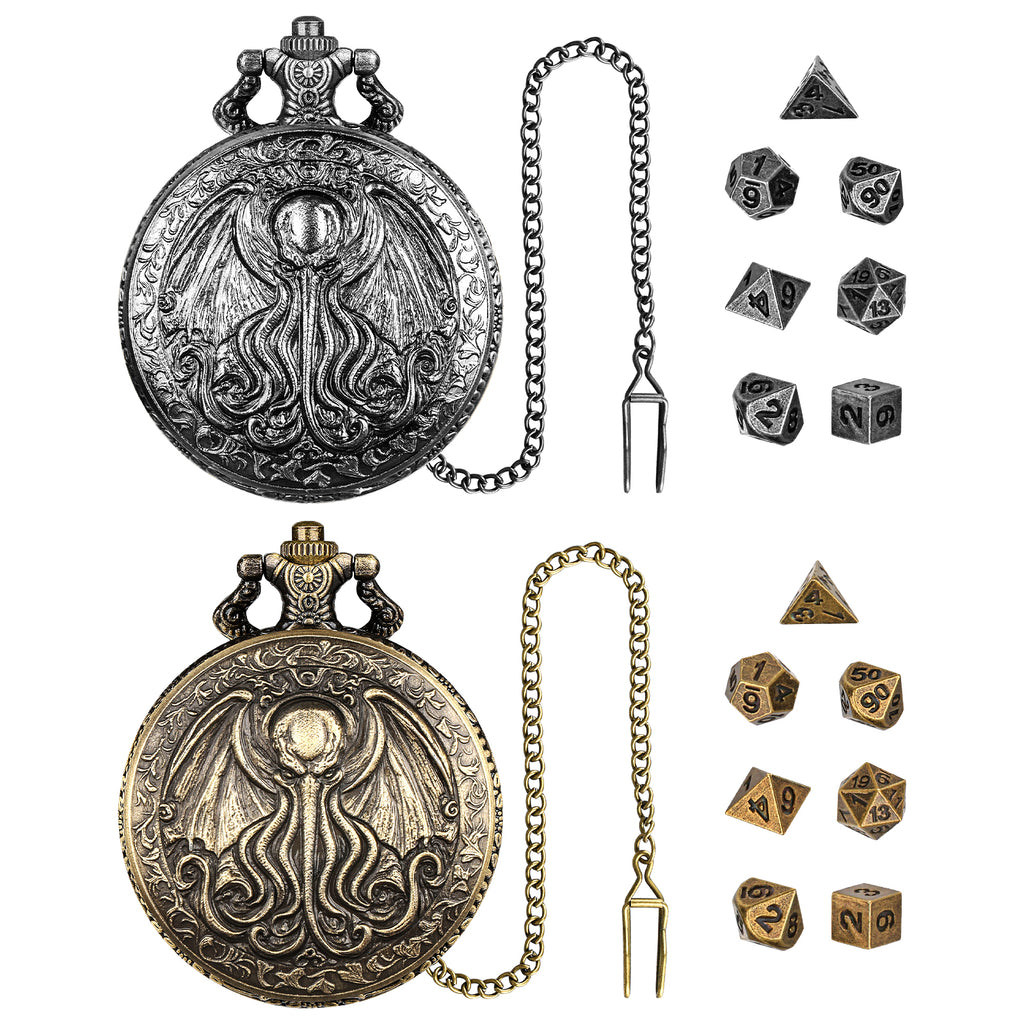 DIEACE COC Great Old One Metal Pocket Watch Dice Set