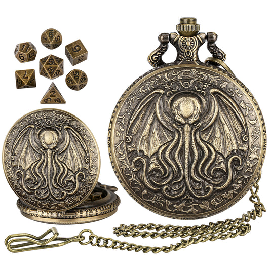 DIEACE COC Great Old One Metal Pocket Watch Dice Set