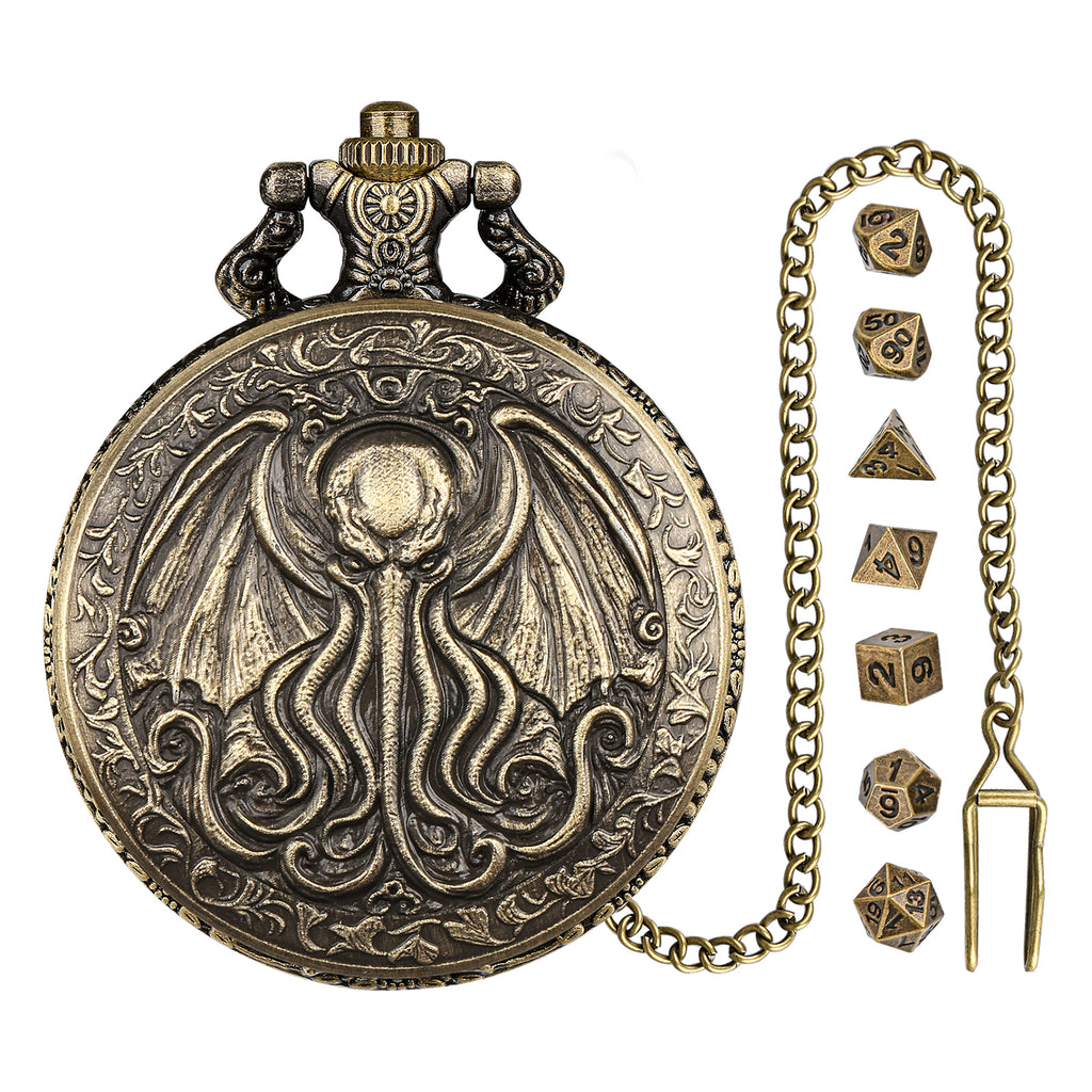 DIEACE COC Great Old One Metal Pocket Watch Dice Set