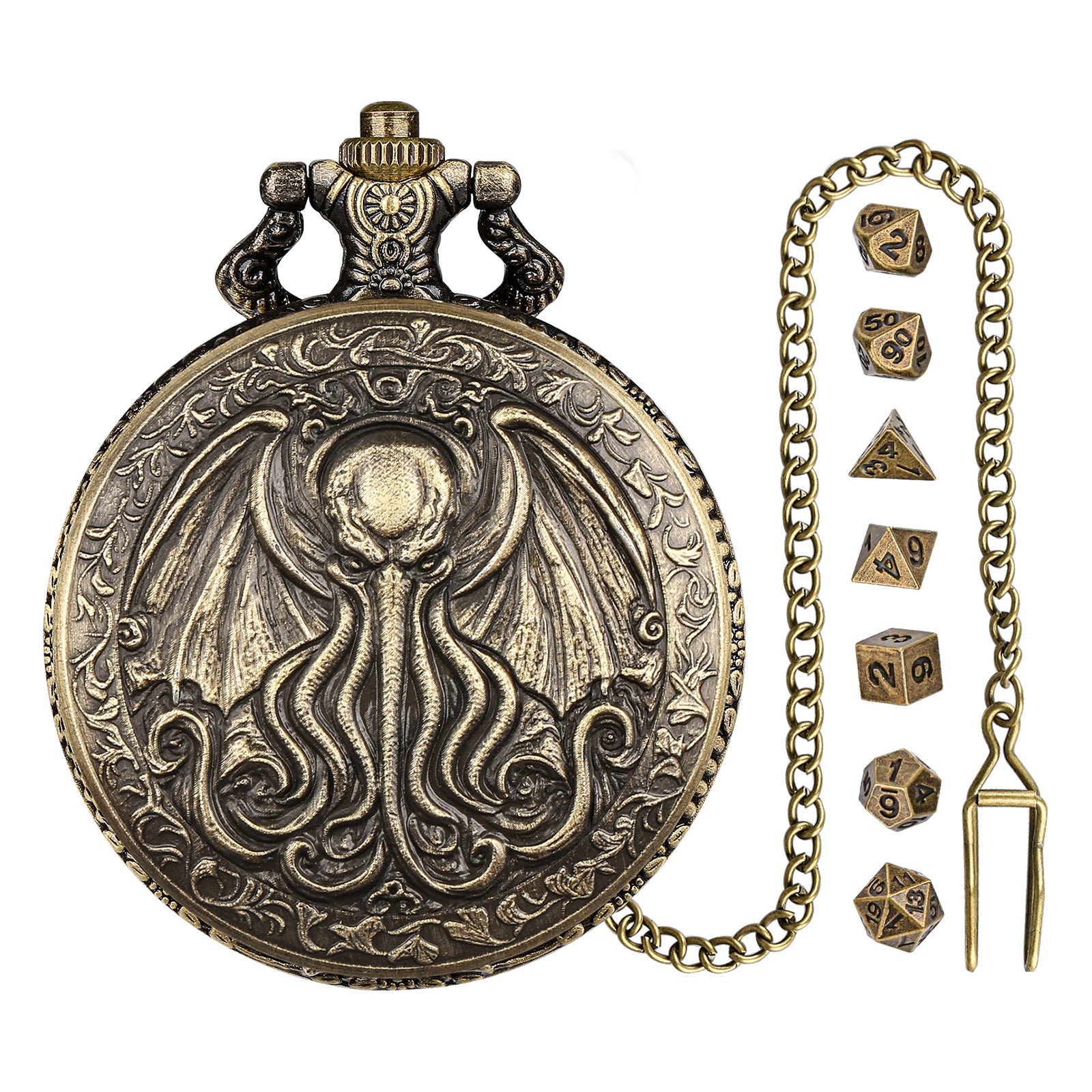 DIEACE COC Great Old One Metal Pocket Watch Dice Set