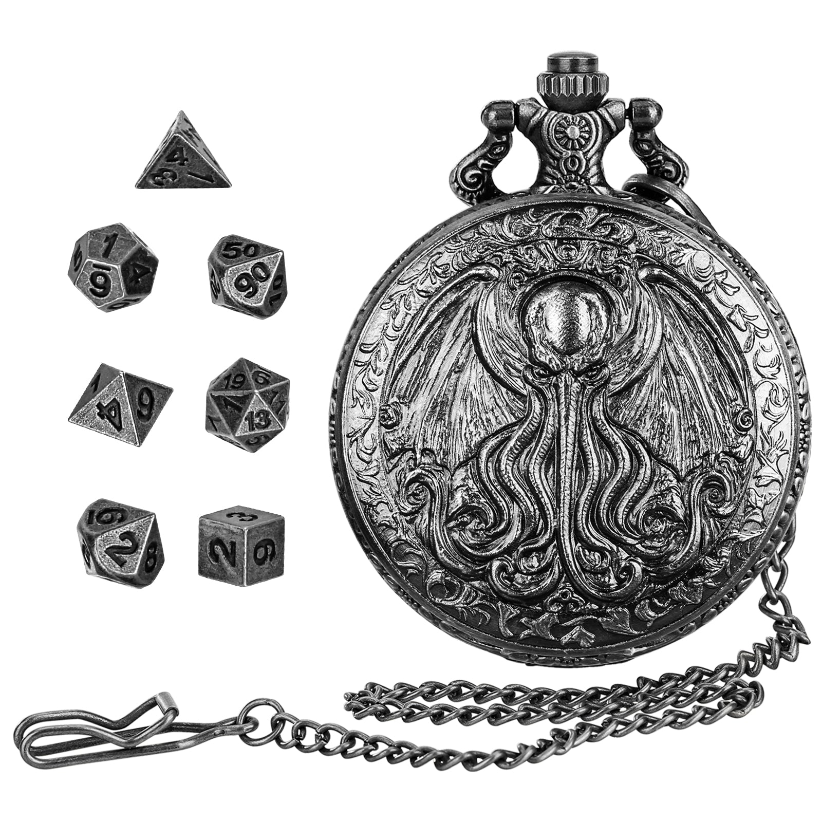 DIEACE COC Great Old One Metal Pocket Watch Dice Set