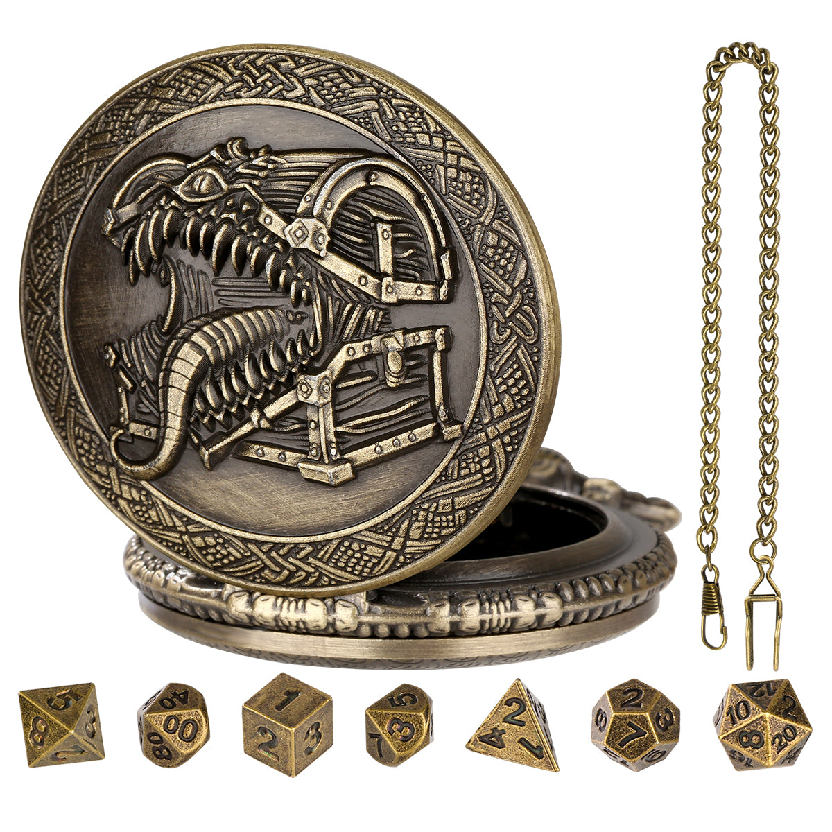 DIEACE C&C Cannibal Chest Metal Pocket Watch Dice Set