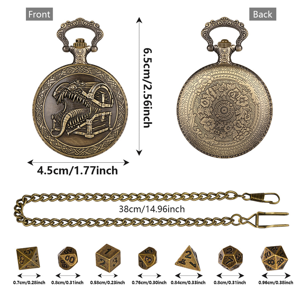 DIEACE C&C Cannibal Chest Metal Pocket Watch Dice Set