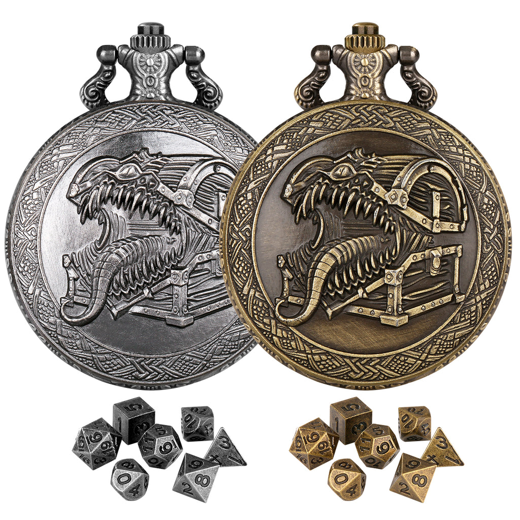 DIEACE C&C Cannibal Chest Metal Pocket Watch Dice Set