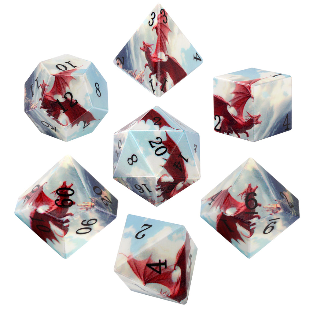 DIEACE D&D 3D Printed Flying Dragon Dice Set