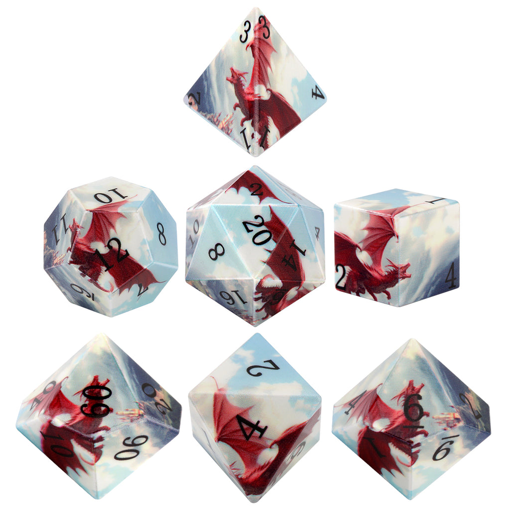 DIEACE D&D 3D Printed Flying Dragon Dice Set