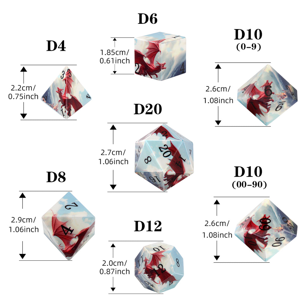 DIEACE D&D 3D Printed Flying Dragon Dice Set