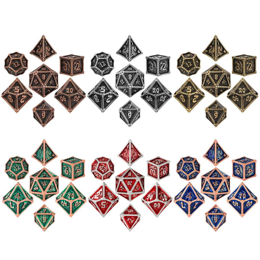 DIEACE D&D Flying Dragon Metal Dice Set