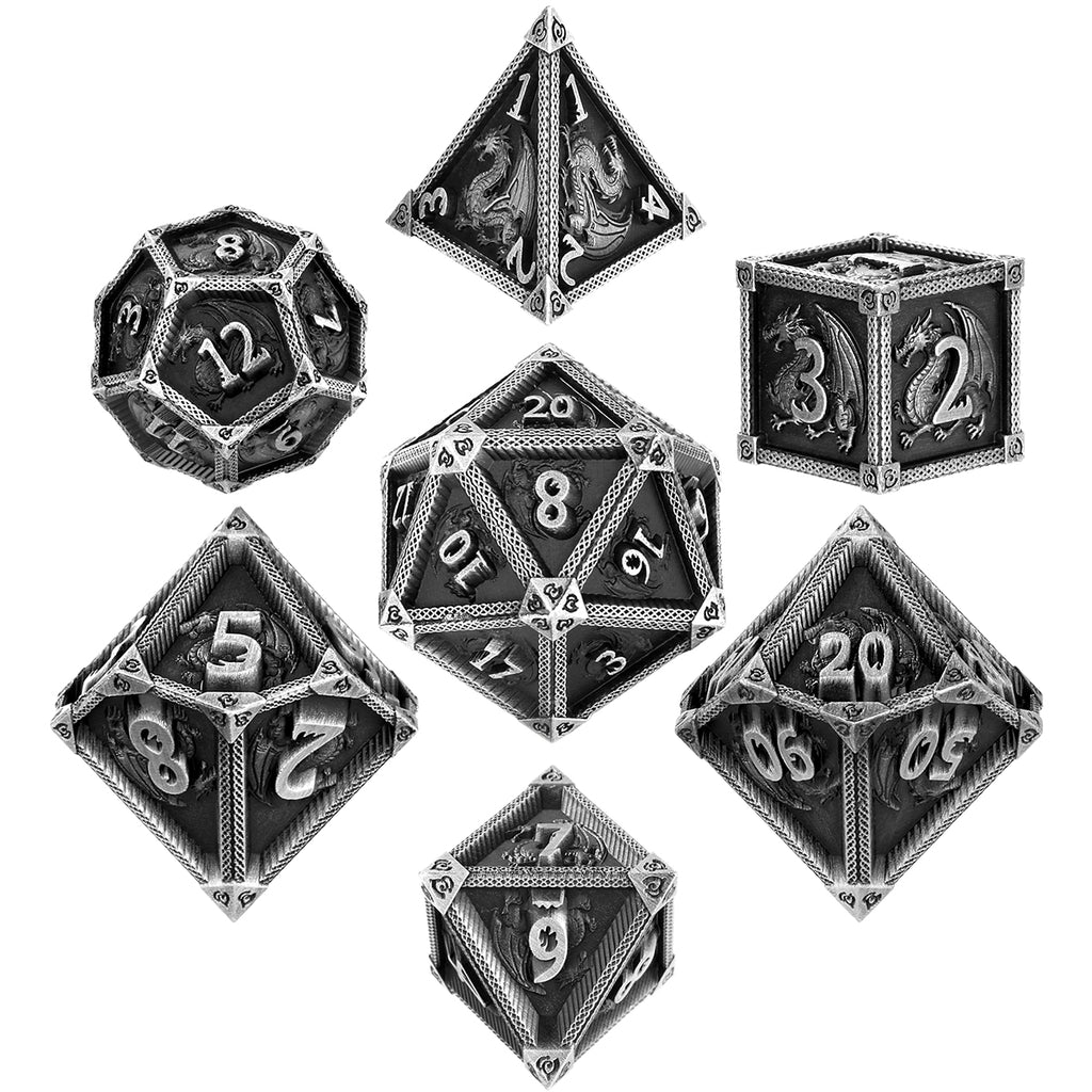 DIEACE D&D Flying Dragon Metal Dice Set