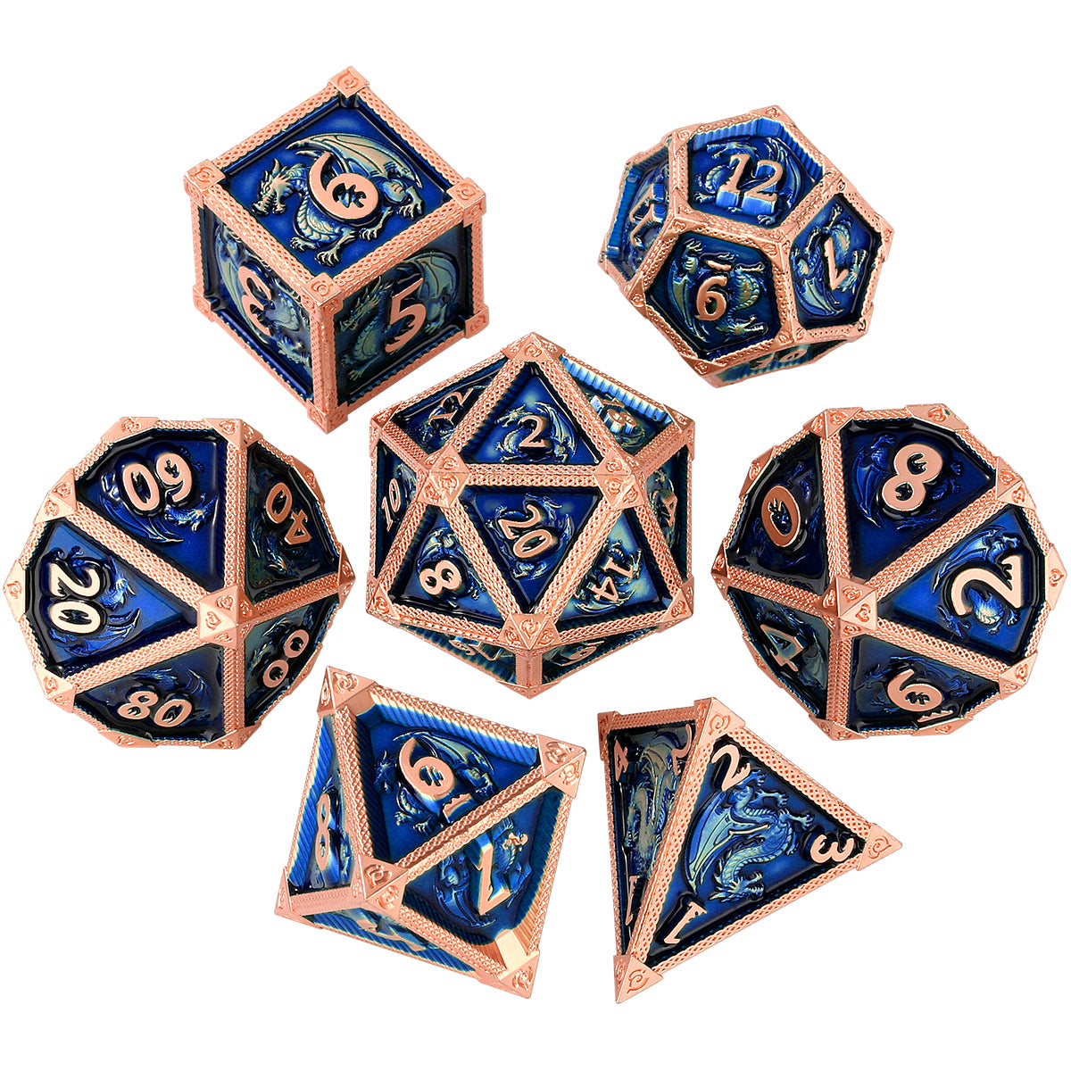 DIEACE D&D Flying Dragon Metal Dice Set