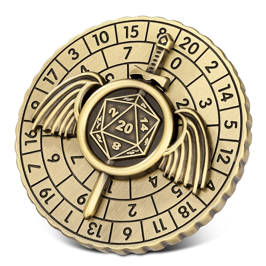 DIEACE D&D Winged Sword Metal Spinner Dice  7-in-1