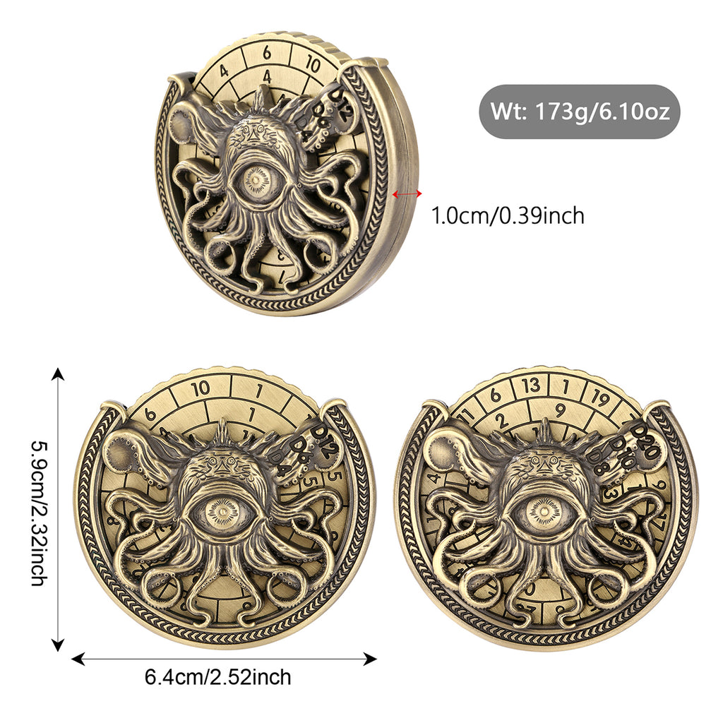 DIEACE C&C Hollow Evil Eye Metal Spinner Dice - 7 in 1