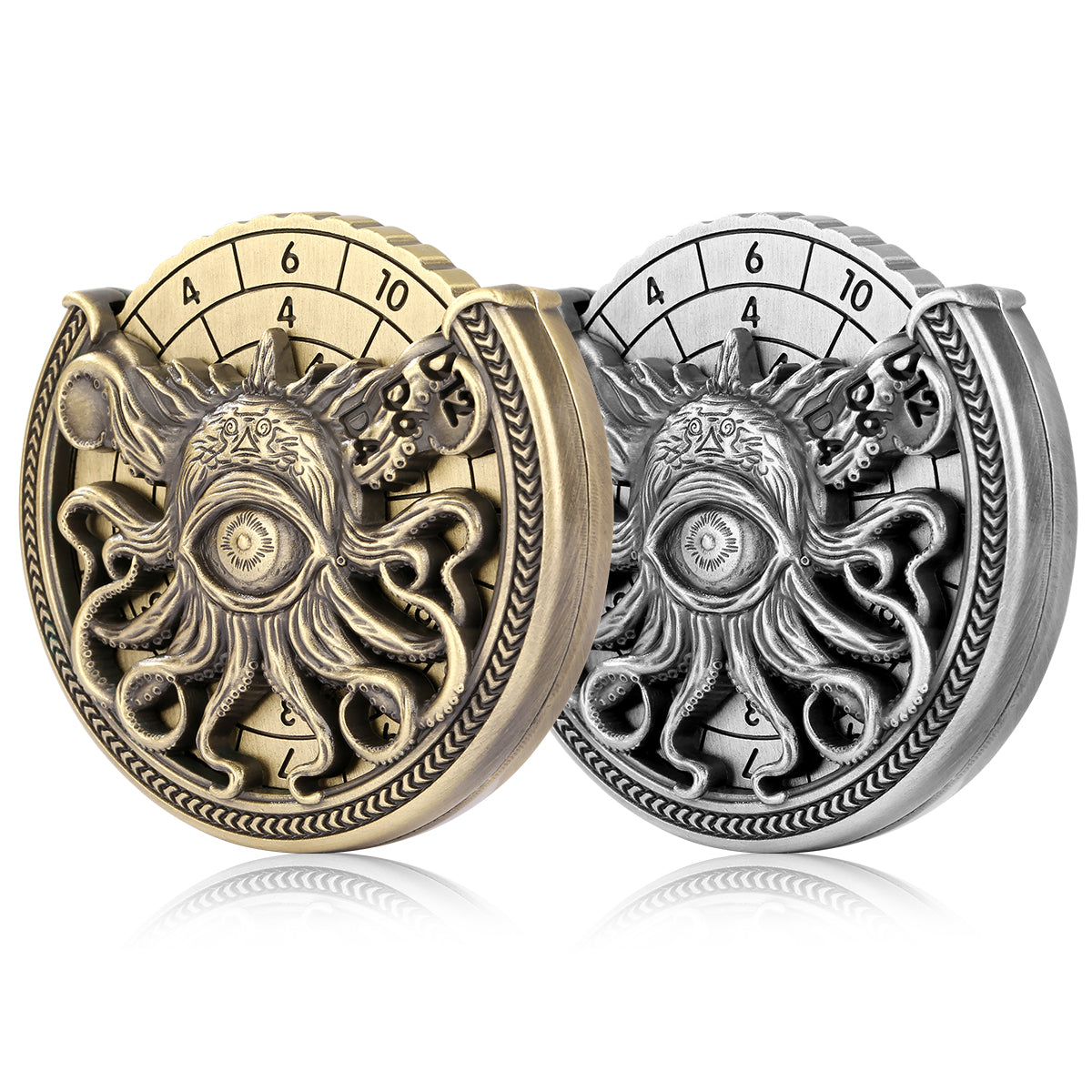 DIEACE C&C Hollow Evil Eye Metal Spinner Dice - 7 in 1