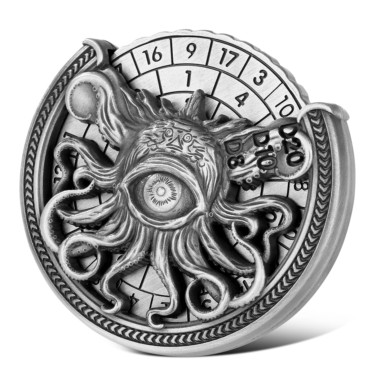 DIEACE C&C Hollow Evil Eye Metal Spinner Dice - 7 in 1