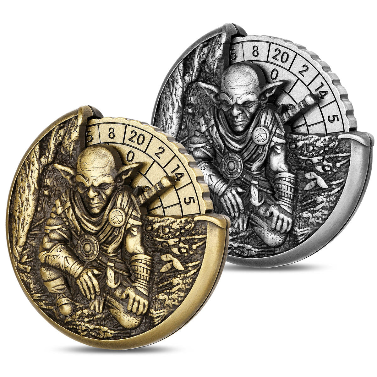 DIEACE D&D Goblin Metal Spinner Dice - 7 in 1