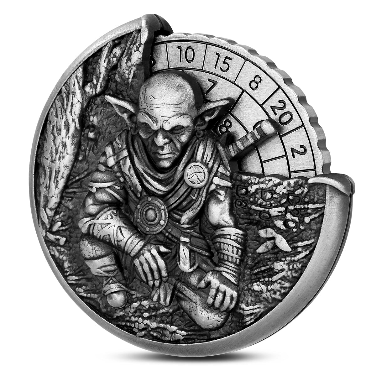 DIEACE D&D Goblin Metal Spinner Dice - 7 in 1