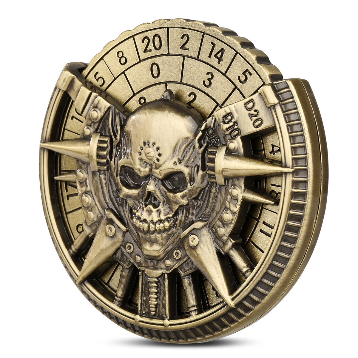 DIEACE D&D Mummy Skull Metal Spinner Dice  7-in-1