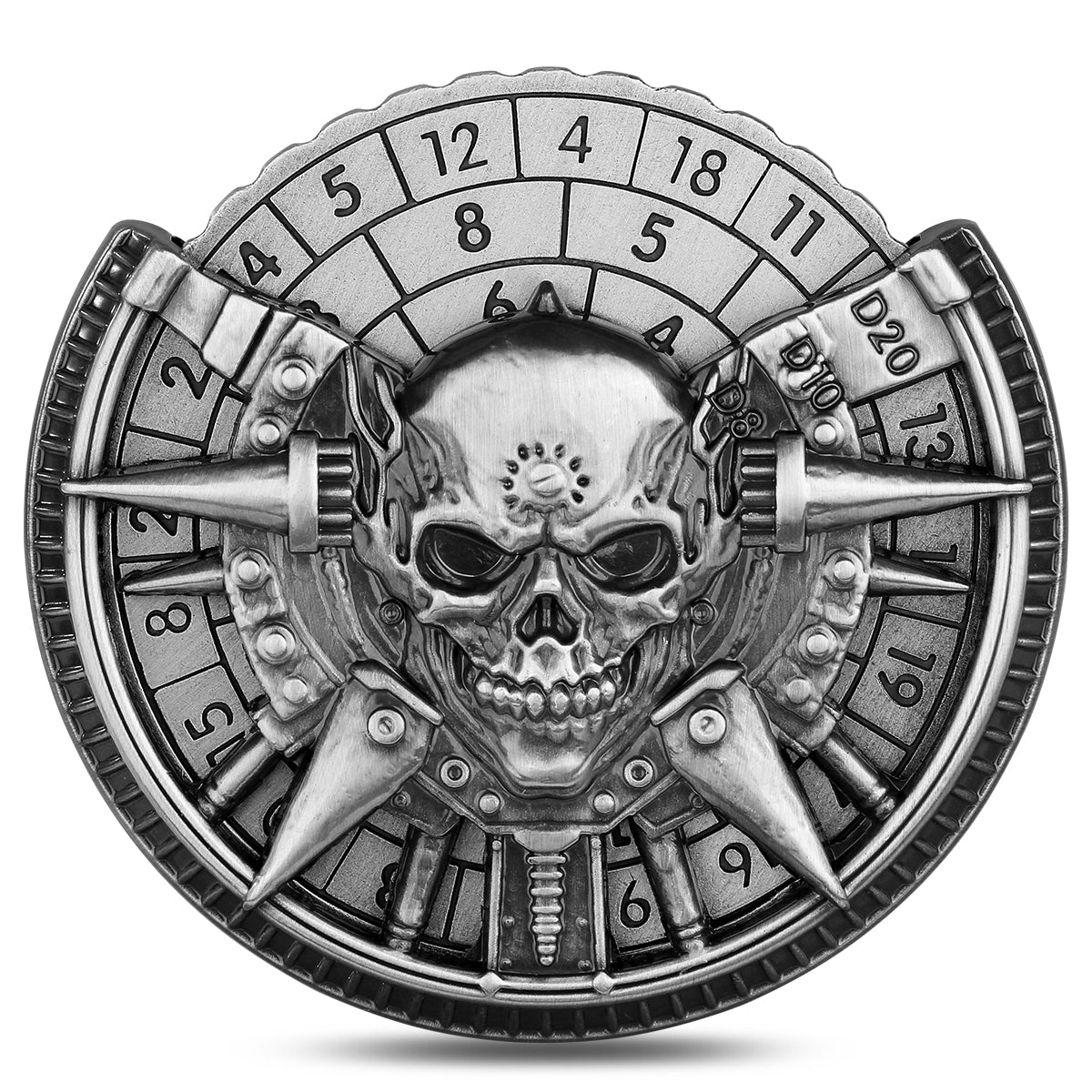 DIEACE D&D Mummy Skull Metal Spinner Dice  7-in-1