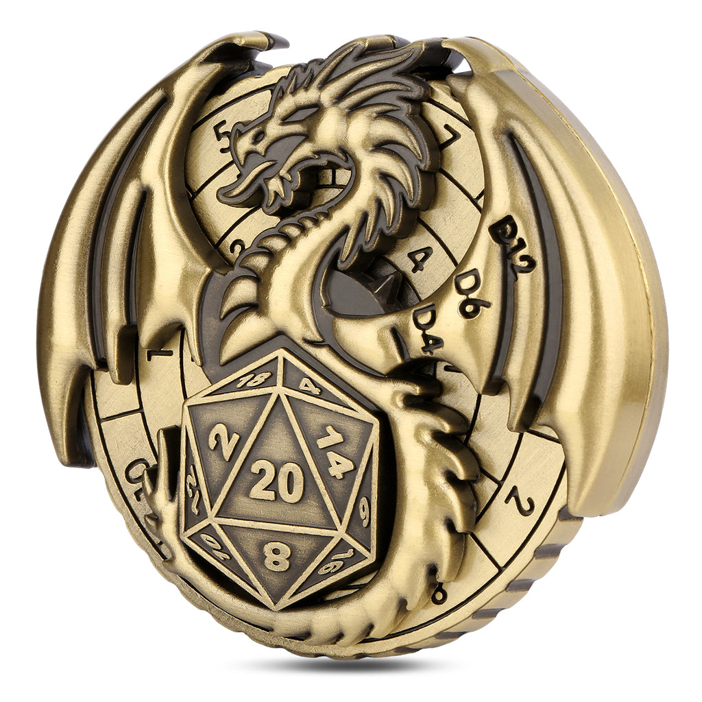 DIEACE D&D Winged Dragon Metal Spinner Dice  7-in-1