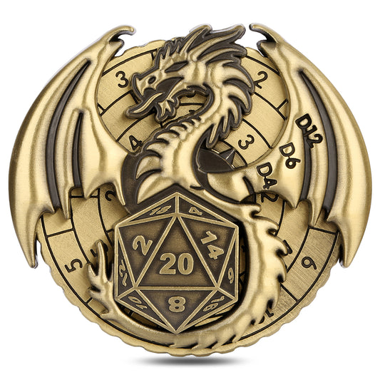 DIEACE D&D Winged Dragon Metal Spinner Dice  7-in-1