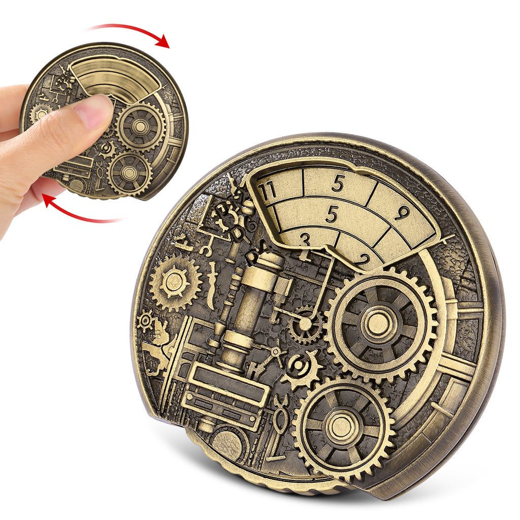 DIEACE D&D Steampunk Gear Metal Spinner Dice  7-in-1