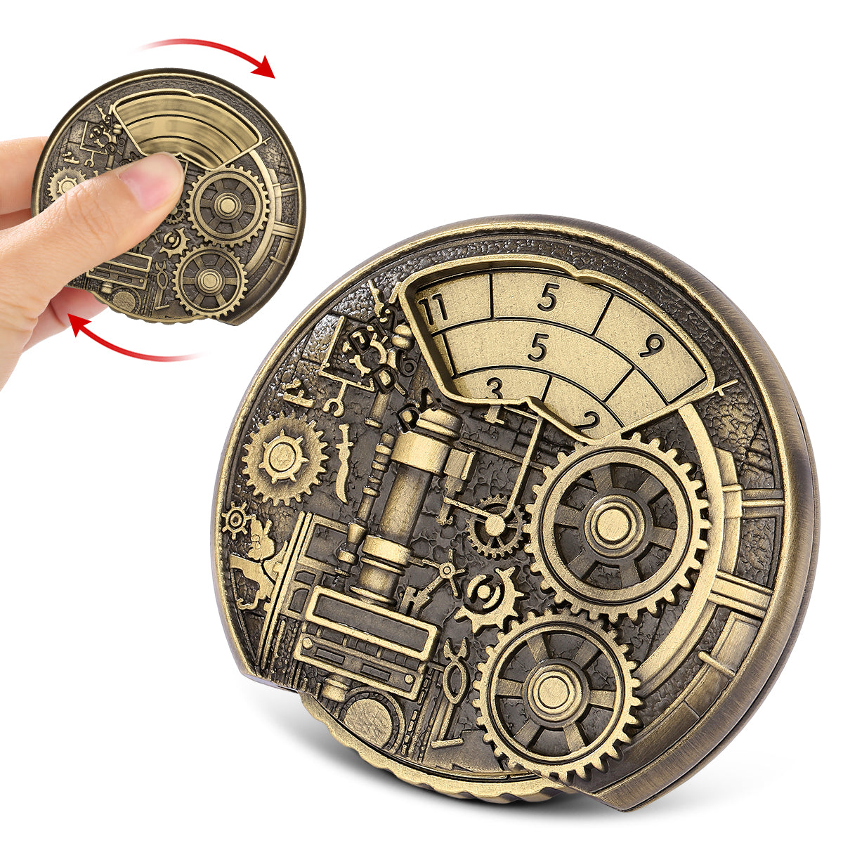 DIEACE D&D Steampunk Gear Metal Spinner Dice  7-in-1