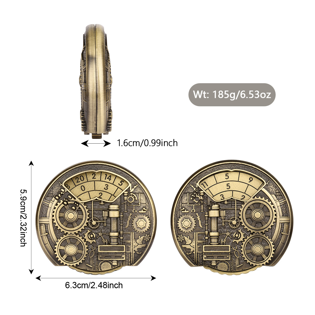 DIEACE D&D Steampunk Gear Metal Spinner Dice  7-in-1