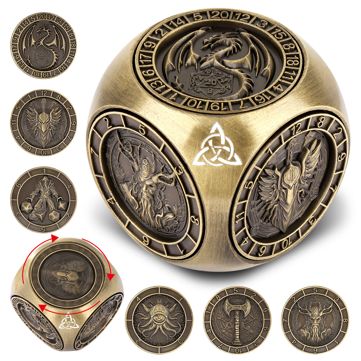 DIEACE D&D Six - Sided Metal Dice 7 - in - 1