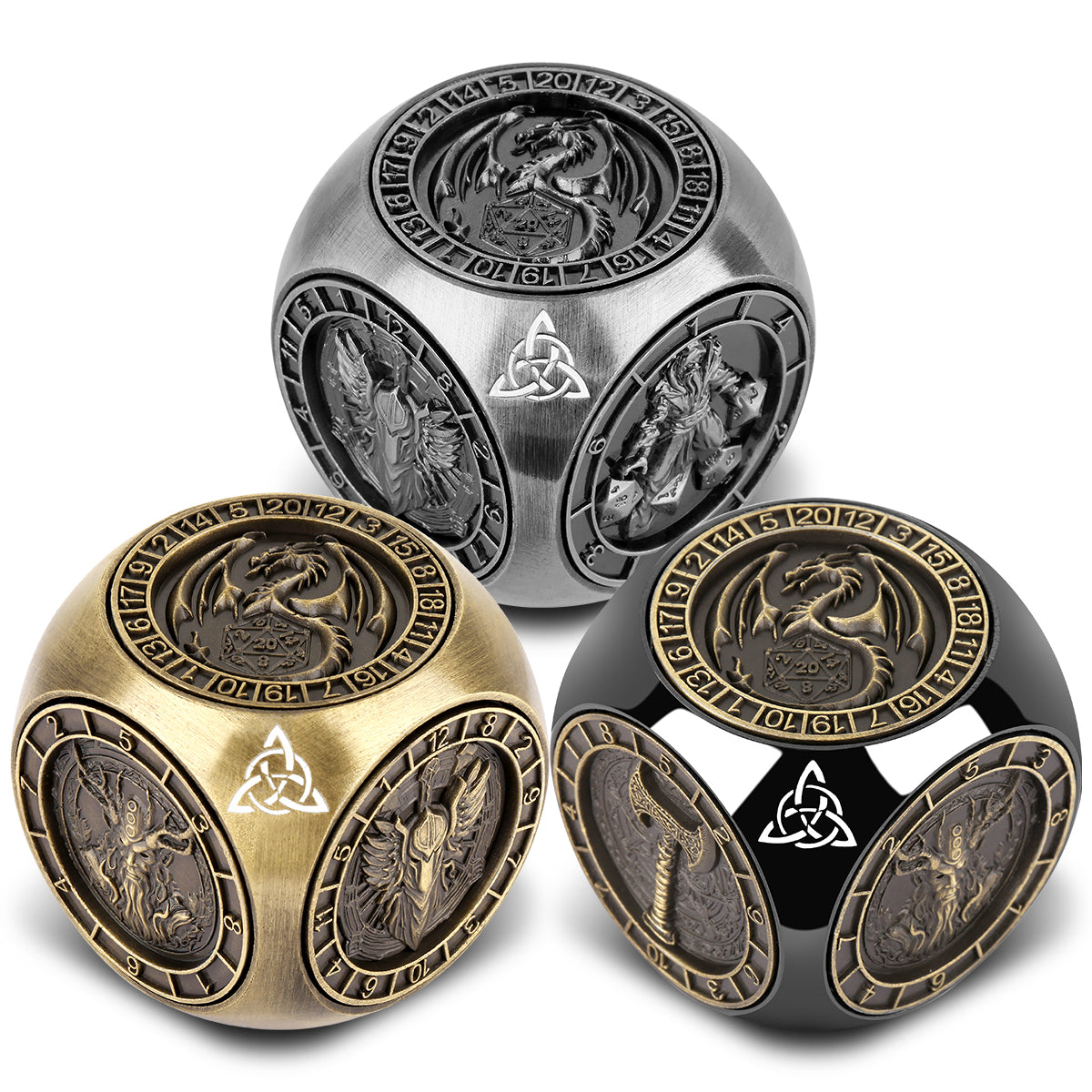 DIEACE D&D Six - Sided Metal Dice 7 - in - 1