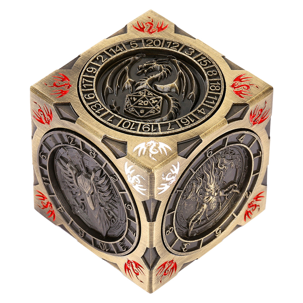 DIEACE D&D Square 6-Sided Metal Dice 7-in-1