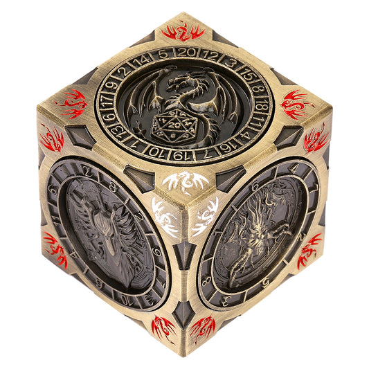 DIEACE D&D Square 6-Sided Metal Dice 7-in-1