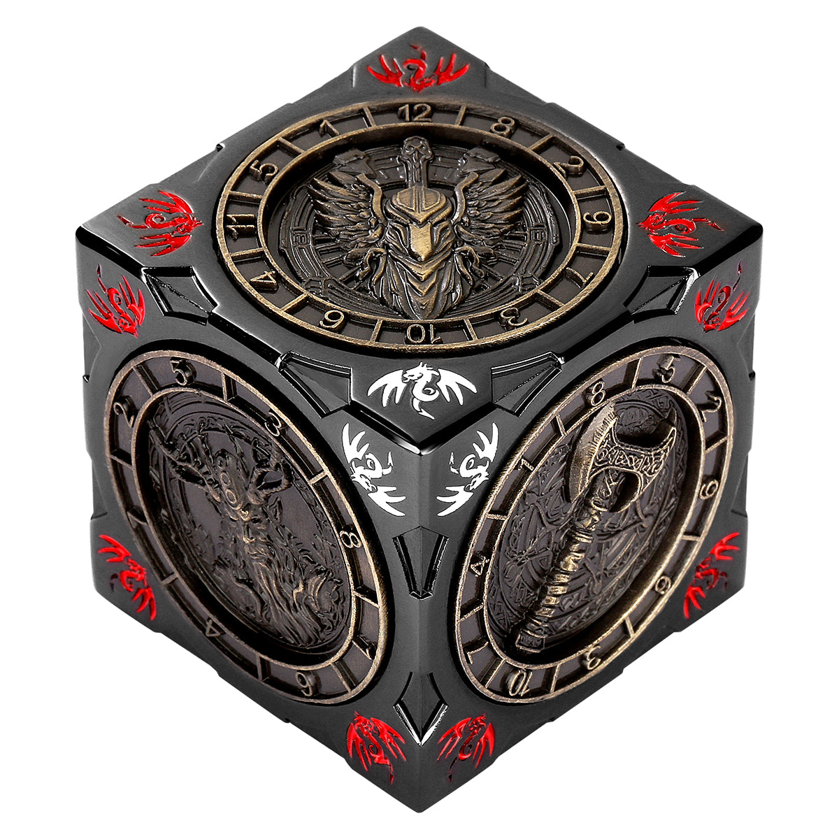 DIEACE D&D Square 6-Sided Metal Dice 7-in-1