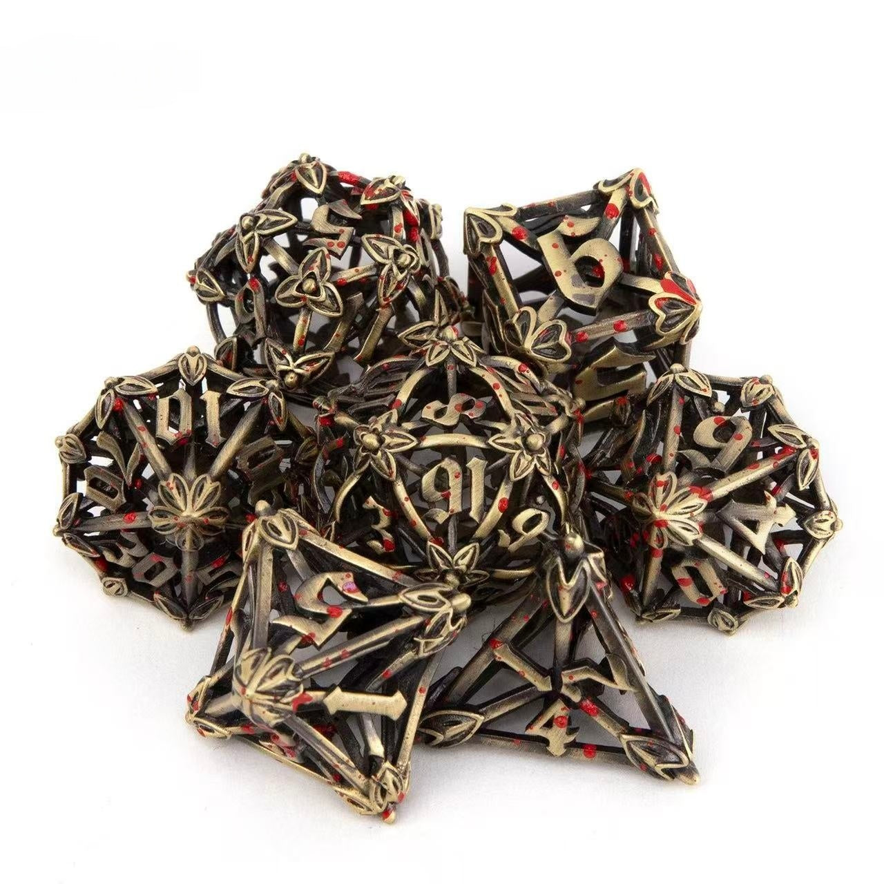 DIEACE D&D Ornate Hollow Metal Dice Set