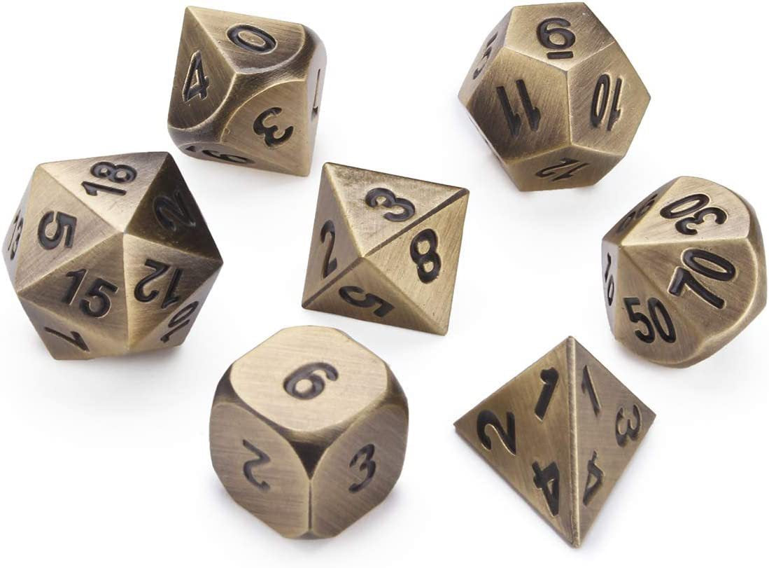 DIEACE D&D Vintage Solid Metal Dice