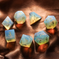 DIEACE D&D Opalite Gemstone Engraved Dice Set