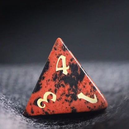 DIEACE D&D Golden Swan Gemstone Engraved Dice Set
