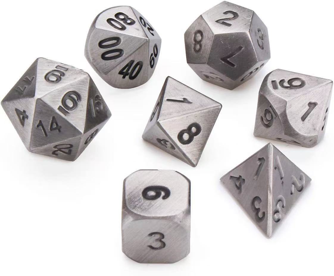 DIEACE D&D Vintage Solid Metal Dice