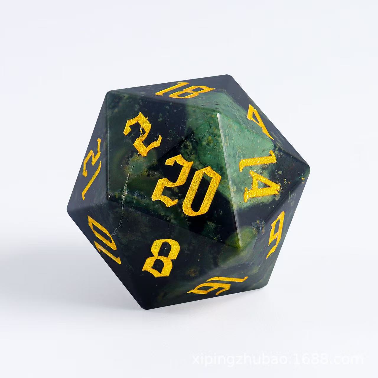 DIEACE D&D Sparrow Stone Gemstone Engraved Dice Set