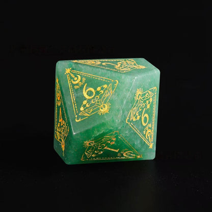 DIEACE D&D Aventurine Gemstone Engraved Dice Set