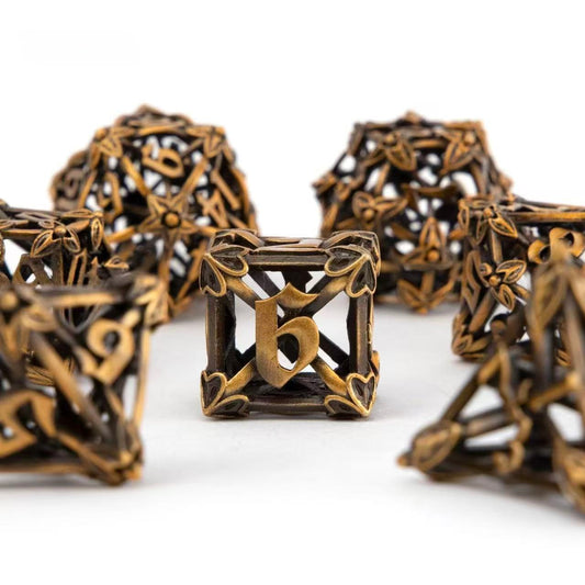 DIEACE D&D Ornate Hollow Metal Dice Set