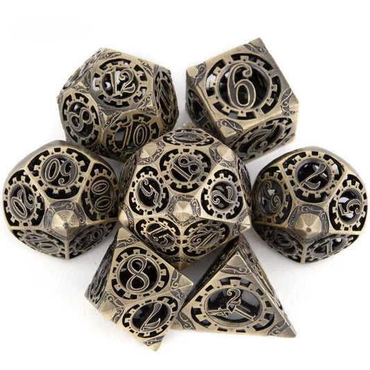 DIEACE D&D Mechanical Gear Hollow Metal Dice Set