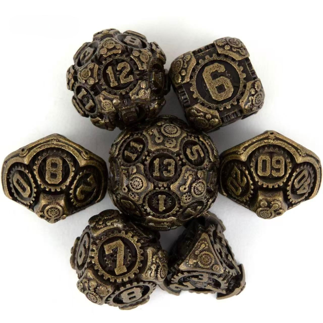 DIEACE D&D Mechanical Gear Solid Metal Dice Set
