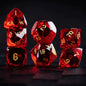 DIEACE D&D Red Multi-faceted Engraved Glass Dice Set