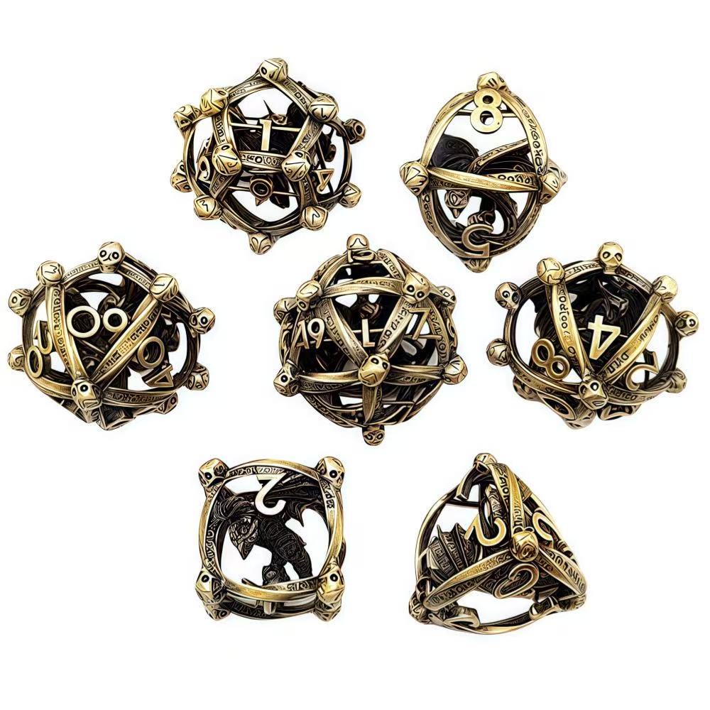 DIEACE D&D 3D Dragon Hollow Metal Dice