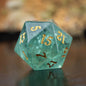 DIEACE D&D Green Fluorite Gemstone Engraved Dice Set