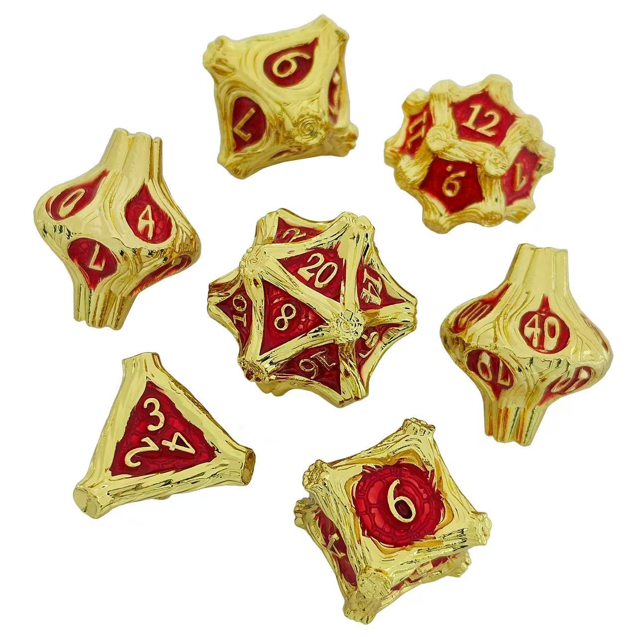 DIEACE D&D Bark Texture Vintage Solid Metal Dice