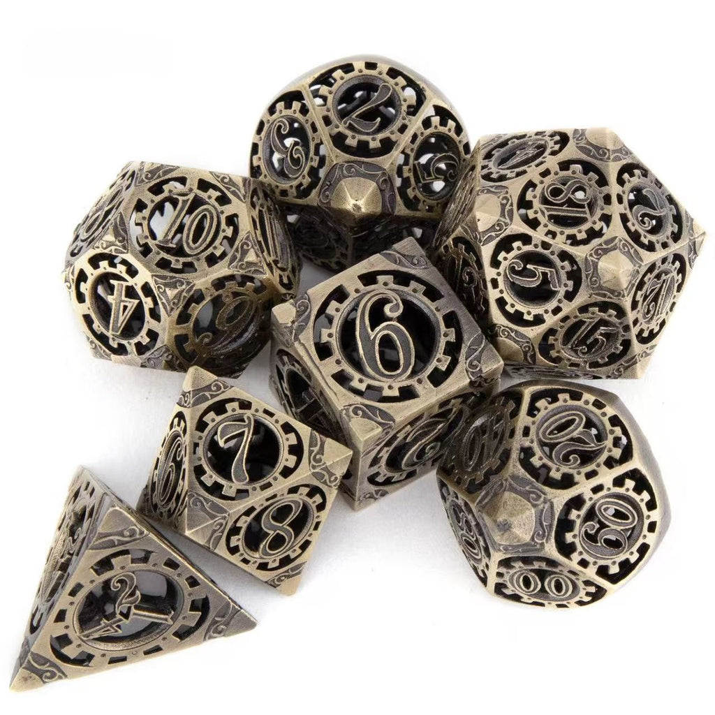 DIEACE D&D Mechanical Gear Hollow Metal Dice Set